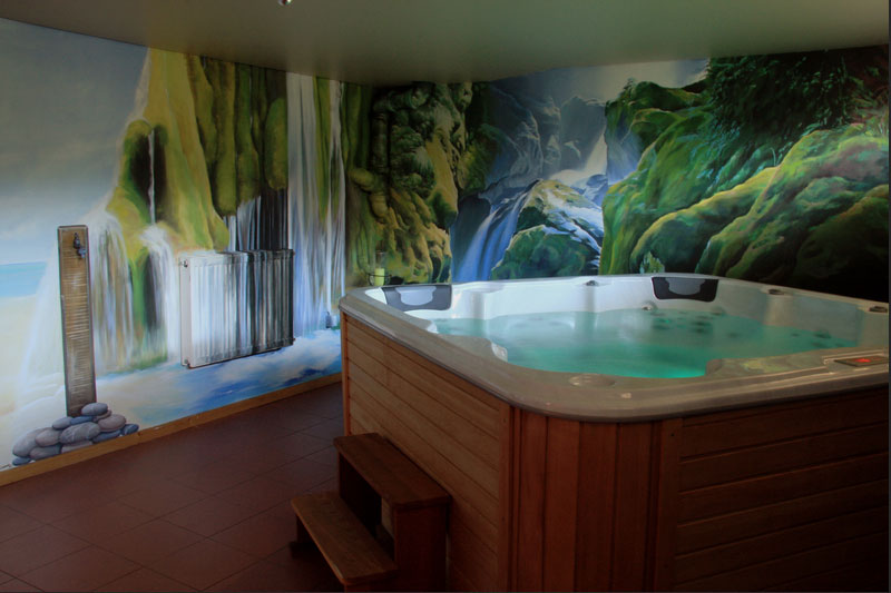 Fresque sur toile pour jacuzzi