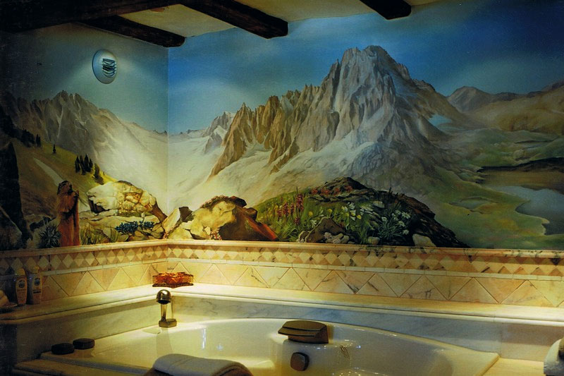 Décor peint salle de bains « les Gets / Haute Savoie »
